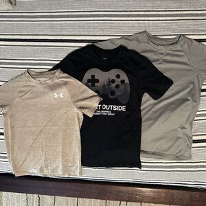Set of Boys' Tan, Black, and Gray Tees